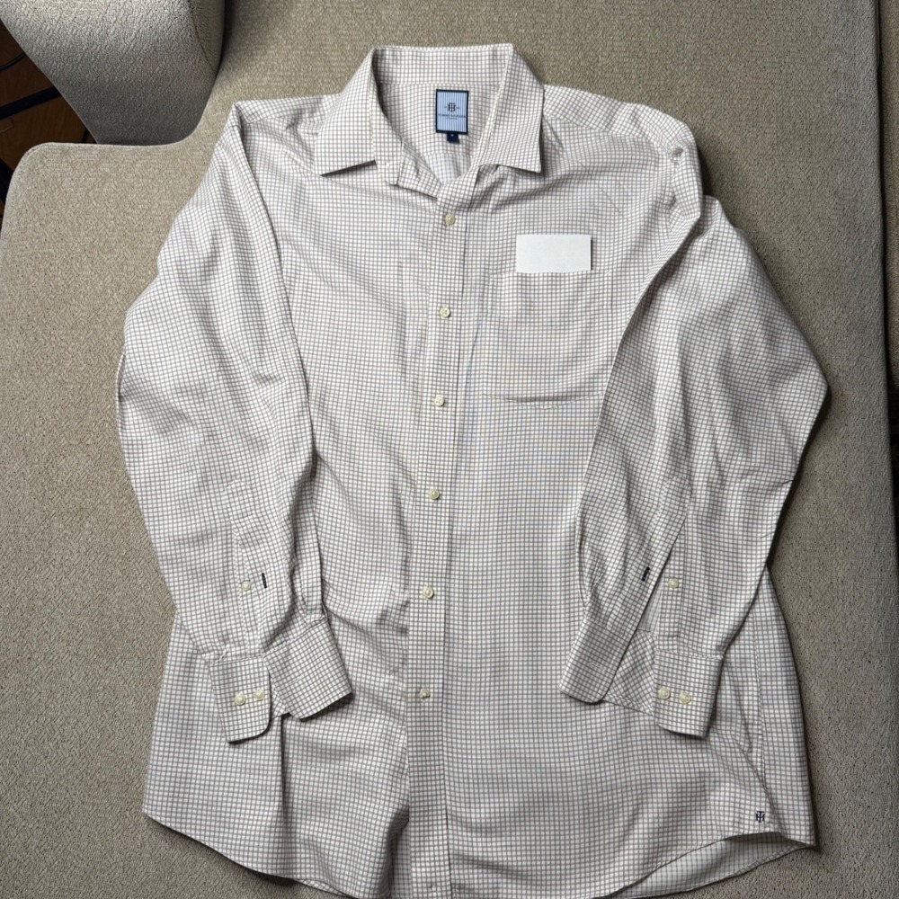 Tommy Hilfiger Dress Shirt Checkered Long Sleeve Button Down Size 16